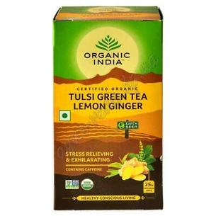 Tea Organic India, 25 packs, Tulsi Ginger Lemongrass, Organic India Tulsi Green Tea Lemon Ginger, Tea Organic India, Tulsi Lemon