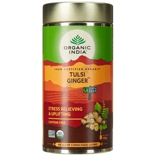 Tea organic Organic India 100g Tulsi Ginger Basil Ginger, Tulsi Ginger Organic India, Ayurveda