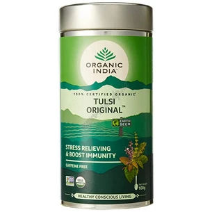 Tulsi tea 100g metal Organic India term 07.24 inclusive, original Basil, Tulsi Original Organic India, Ayurveda