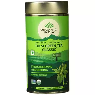 Чай Тулси Зелёный чай, 100г., Органик Индия, базилик - Зелёный чай, Tulsi-Green tea, Organic India, Аюрведа Здесь