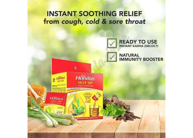Фото 1 - Honitus Dabur tea 30 packets, Dabur Honitus Hot Sip, Anti-cold drink May 15 Honitus, Ayurveda