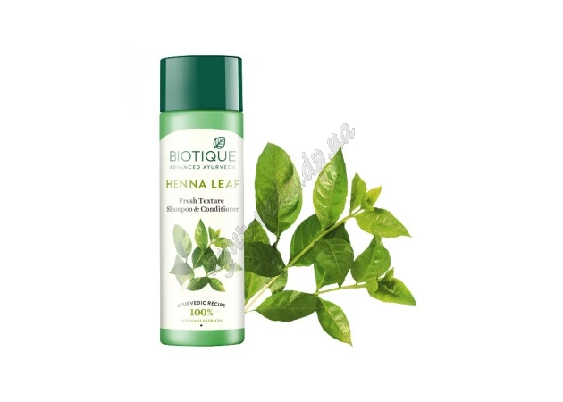 Фото 1 - Шампунь Био Хна Биотик 120мл Биотик, Биотик Листья Хны, Biotique Bio Henna Leaf Fres Texture Shampoo & Conditioner With Color, Ш