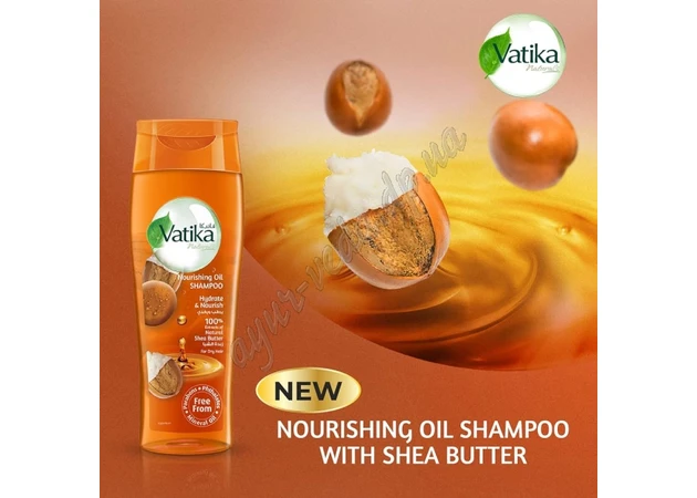 Фото 1 - Шампунь Дабур Ватіка 425мл з маслом Ши, Ватика, Shampoo whit Shea butter Dabur Vatika, Аюрведа Здесь