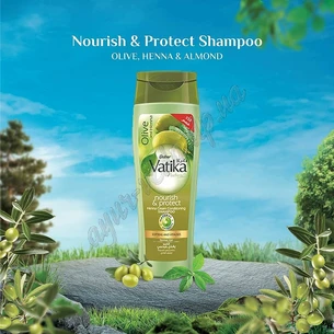 Шампунь Дабур Ватіка живлення і захист 200мл, Vatika Naturals Nourish & Protect, Ватика Питание и защита, Аюрведа Здесь