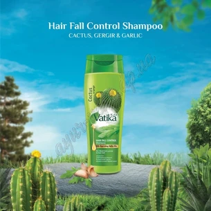 Шампунь Дабур Ватіка Контроль випадіння волосся 200мл, Dabur Vatika Naturals Hair Fall Control Shampoo, Шампунь Ватика, Контроль