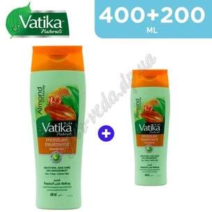 Шампунь Дабур Ватика Миндаль 400+200мл, Dabur Vatika Naturals Almond Moisturizing Shampoo, Шампунь Ватика Увлажняющий сладкий