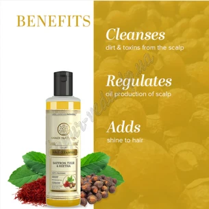 Khadi Natural Saffron, Tulsi & Reetha Hair Cleanser, Ayurveda