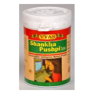 Шанкха Пушпы 100 таб. Вьяс Фармасютикалз, shankha pushpi Vyas Pharmaceuticals, отличный стимулятор и тоник для ума, Аюрведа