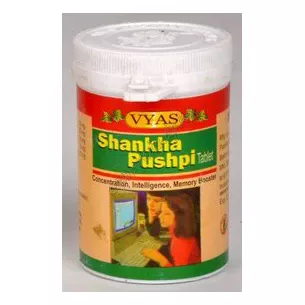 Шанкха Пушпи 100 таб. Вьяс Фармасютікалз, shankha pushpi Vyas Pharmaceuticals, отличный стимулятор и тоник для ума, Аюрведа Здес