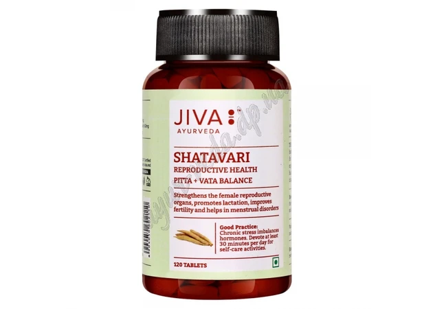 Фото 1 - Шатаварі Джіва аюрведа 120 таб. термін 05/24, Shatavari Tablets Jiva Ayurveda, Шатавари Джива, тонік и омолодження, Аюрведа Здес