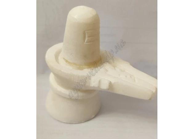 Фото 1 - Shiva lingam length 8 cm white marble, Shiva lingam White marble, Ayurveda Zdes