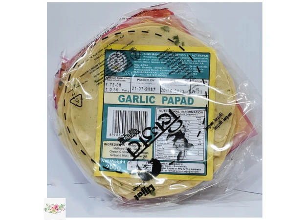 Фото 2 - Papadam with garlic Lijjat