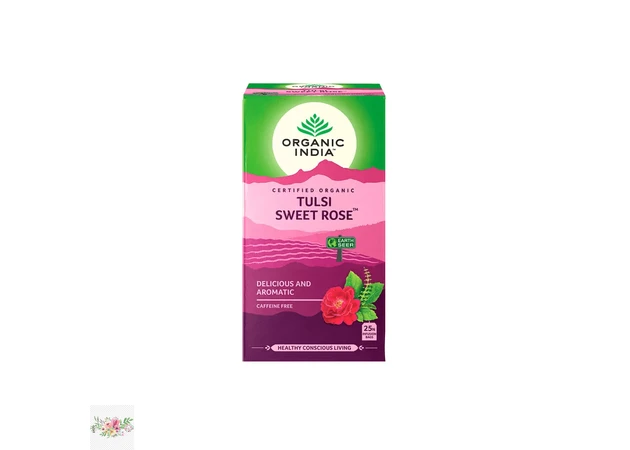 Фото 1 - Indian Ayurvedic tea Organic India Tulsi with sweet rose (25 packs)