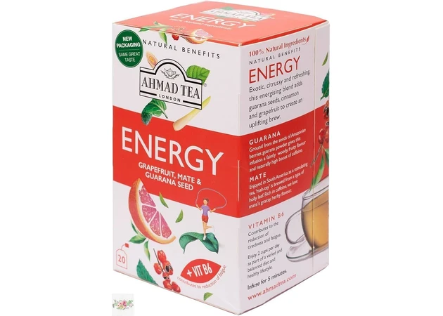 Фото 1 - Ahmad Tea Energy herbal tea for vitality (20 packs)