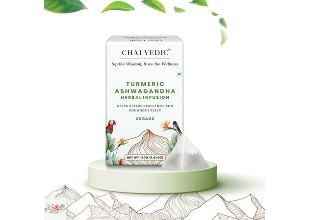 Фото 1 - Chai Vedic herbal tea with turmeric and Ashwagandha for stress relief (20 packs)