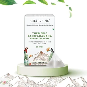 Трав'яний чай Chai Vedic з куркумою та ашвагандхою для зняття стресу (20 пак.)