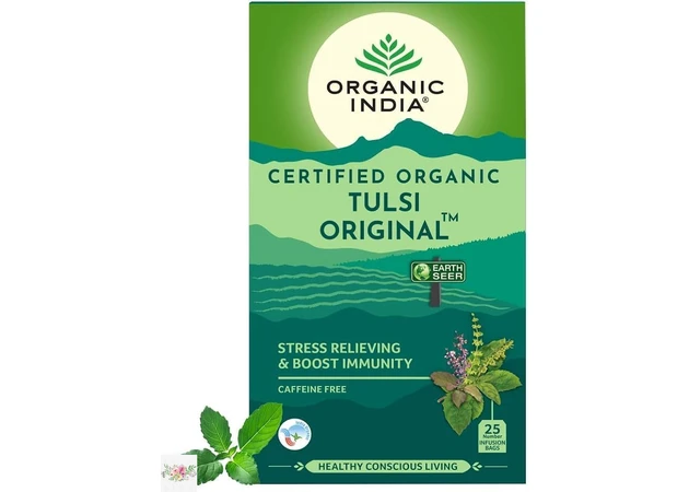Фото 1 - Трав'яний чай Тулсі Орігінал Organic India без кофеїну (25 пак.)