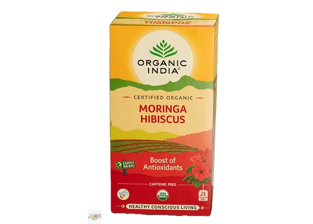Фото 1 - Ayurvedic Tulsa tea with moringa and hibiscus Organic India (25 packs)