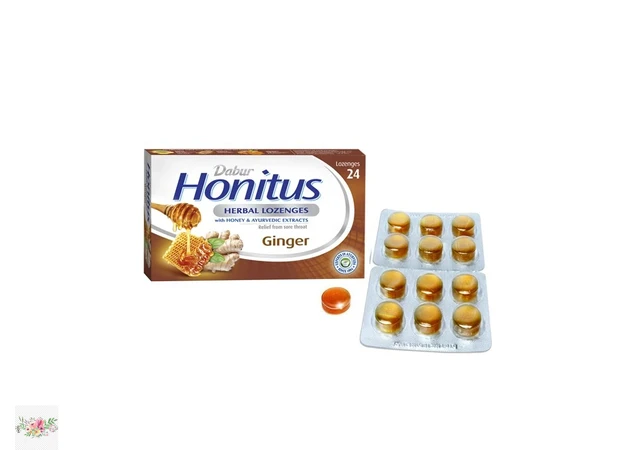 Фото 1 - Dabur natural herbal ginger lozenges for sore throat