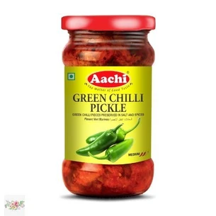 Зеленый маринованный перец чили Aachi 300 г